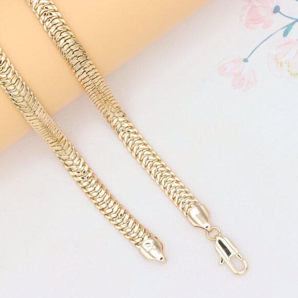 Thick Rose Gold Chain Necklace Elegant Bold Design, XPNL0282 - Picture 11 of 12